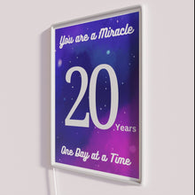 Charger l'image dans la galerie, Neon Sobriety Celebration Sign for 20 Year Addiction Recovery Milestone Anniversary
