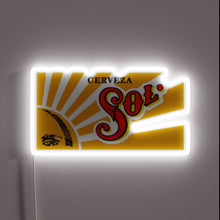 Charger l'image dans la galerie, Vibrant full-color Sol Cerveza beer sign with customizable RGB lighting.