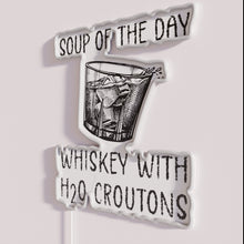 Charger l'image dans la galerie, Whimsical Whiskey Neon Sign with Humorous Twist and H2O Croutons