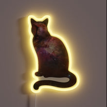 Charger l'image dans la galerie, Cosmic feline friend in vibrant glowing neon light display