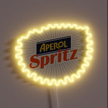 Charger l'image dans la galerie, Glowing RGB neon art piece in signature Aperol spirit colors