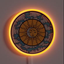 Charger l'image dans la galerie, Illuminate your space with cosmic balance — this sun and moon neon sign radiates bohemian charm and mystical vibes. ☀️🌙 Perfect for dreamers, stargazers, and anyone who finds beauty in duality. Let the universe glow on your wall. ✨