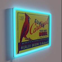 Charger l'image dans la galerie, Vibrant cardinal-themed beer bar decor with colorful RGB neon lights