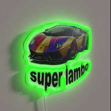 Charger l'image dans la galerie, Eye-catching Lambo logo RGB neon light wall decor statement piece.