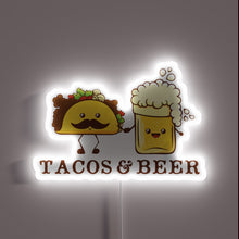 Charger l'image dans la galerie, Vibrant RGB Neon Sign: Tacos & Beer in Perfect Harmony