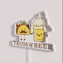 Charger l'image dans la galerie, Eye-catching RGB neon taco and beer pub decor advertisement