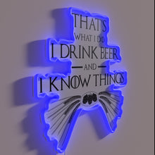 Charger l'image dans la galerie, Neon bar sign humorously boasting drinking and being knowledgeable expertise.