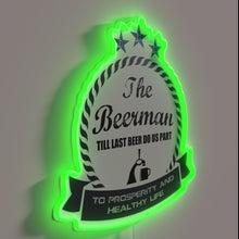 Charger l'image dans la galerie, Vibrant Beer-Themed LED Sign with Customizable RGB Color Options Available.