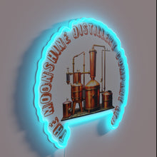 Charger l'image dans la galerie, Vibrant Neon Sign Featuring Iconic Moonshine Distillery Company Logo Illumination.