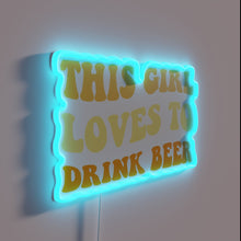 Charger l'image dans la galerie, Vibrant Neon Sign Displaying Fun Whimsical Design of Beer Love.