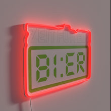 Charger l'image dans la galerie, Neon bar pub decor with glowing beer glass design illuminated.