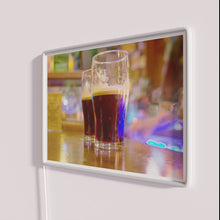 Charger l'image dans la galerie, Vibrant neon bar decor featuring two beer glasses in style
