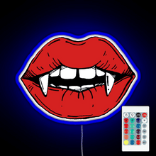 Charger l'image dans la galerie, Vampire red lips on black background RGB neon sign remote