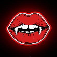 Charger l'image dans la galerie, Vampire red lips on black background RGB neon sign red