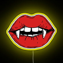 Charger l'image dans la galerie, Vampire red lips on black background RGB neon sign yellow