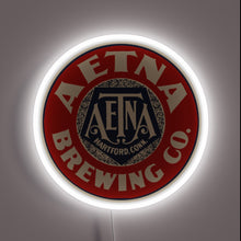 Charger l'image dans la galerie, Vintage Aetna Beer advertisement with colorful neon light accents glow.
