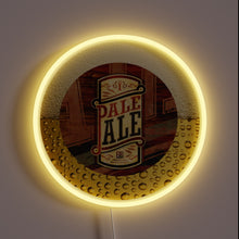 Charger l'image dans la galerie, Retro Neon Sign with Vintage Beer Label Illustration in Colorful Style