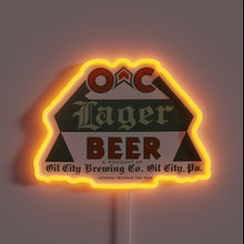 Charger l'image dans la galerie, Retro O.C. Lager Brewery Sign from Oil City, PA Authenticity Guaranteed