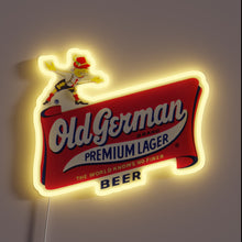 Charger l'image dans la galerie, Old German Premium Lager neon sign with dancing mascot and retro logo.
