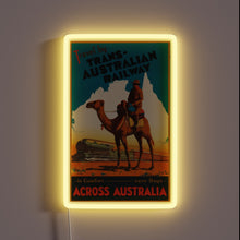 Charger l'image dans la galerie, Retro travel advertisement style Australia map with bright neon accents