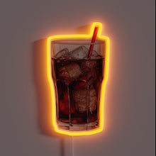 Charger l'image dans la galerie, Neon Sign Illustration: Vintage Coke Glass with Red Straw