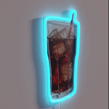 Charger l'image dans la galerie, RGB Neon Coke Sign: Vibrant watercolor art meets retro soda charm.
