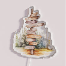 Charger l'image dans la galerie, Rustic Wooden Sign with Vibrant Watercolor Design in RGB Neon