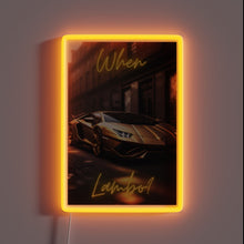 Charger l'image dans la galerie, Luxurious RGB Neon Sign for Crypto Enthusiasts Featuring Lamborghini Design