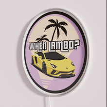 Charger l'image dans la galerie, Neon Lamborghini logo wall decor with colorful digital lighting effects