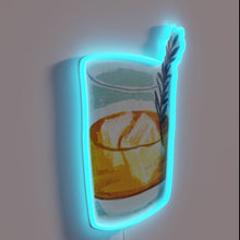 Charger l'image dans la galerie, Whiskey lover's rustic neon bar decor accent with whiskey on rocks