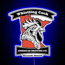 Charger l'image dans la galerie, Whistling Cock American Brewing Co Minneapolis MN RGB neon sign blue