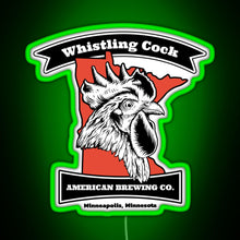 Charger l'image dans la galerie, Whistling Cock American Brewing Co Minneapolis MN RGB neon sign green