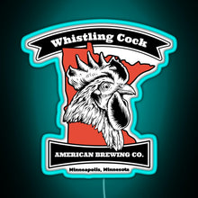 Charger l'image dans la galerie, Whistling Cock American Brewing Co Minneapolis MN RGB neon sign lightblue