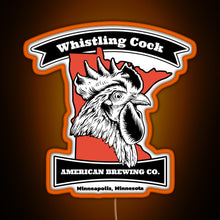 Charger l'image dans la galerie, Whistling Cock American Brewing Co Minneapolis MN RGB neon sign orange
