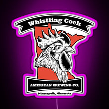 Charger l'image dans la galerie, Whistling Cock American Brewing Co Minneapolis MN RGB neon sign  pink