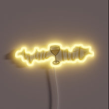 Charger l'image dans la galerie, RGB Neon Sign: 'Wine Not' Wine Bar Humorous Decor Accent