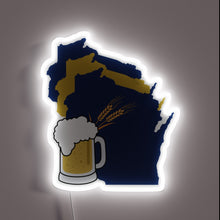 Charger l'image dans la galerie, Brewery pride shines bright with vibrant Wisconsin border neon accents