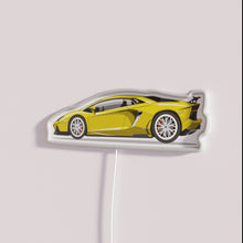 Charger l'image dans la galerie, Neon Yellow Lamborghini Sign with Full Color Changing RGB Lighting