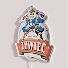 Charger l'image dans la galerie, Vibrant RGB Neon Sign Featuring Zywiec Beer Brand Symbol Poland
