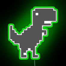 Charger l'image dans la galerie, 8bit Dino RGB neon sign green