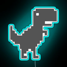 Charger l'image dans la galerie, 8bit Dino RGB neon sign lightblue