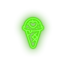 Charger l'image dans la galerie, green ice_cream led heart ice cream love relationship romance sweet valentine day neon factory