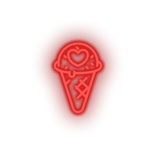Charger l'image dans la galerie, red ice_cream led heart ice cream love relationship romance sweet valentine day neon factory