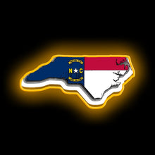 Charger l'image dans la galerie, North Carolina Map With North Carolina State Flag neon sign