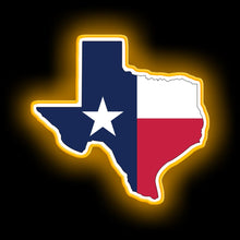 Charger l'image dans la galerie, Texas State Outline with Flag neon sign