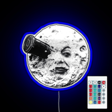 Charger l'image dans la galerie, A Trip to the Moon Le Voyage Dans La Lune face only RGB neon sign remote