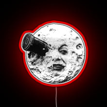 Charger l'image dans la galerie, A Trip to the Moon Le Voyage Dans La Lune face only RGB neon sign red