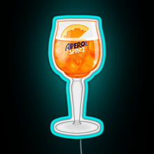 Charger l'image dans la galerie, Aperol Spritz in a Glass RGB neon sign lightblue