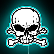 Charger l'image dans la galerie, Awesome skull RGB neon sign lightblue