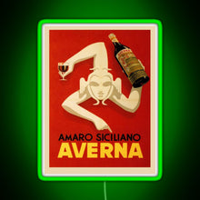 Charger l'image dans la galerie, Bar Amaro Siciliano Averna Red Wine Italy Drink RGB neon sign green